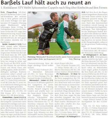 Herren: Barßel - Kneheim 3:1 (MT 30.10.2023)